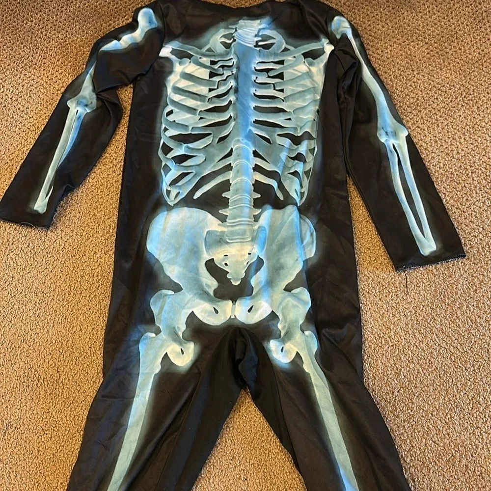 Skeleton Boys Black Full Body Three Piece Halloween Costume